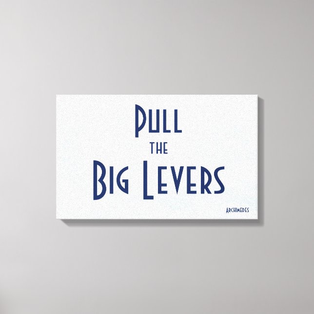 Archimedes Lever Motivational Canvas Print (Front)