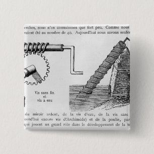 Archimedes screw 15 cm square badge