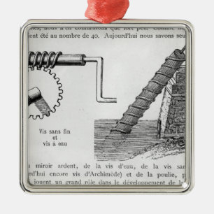 Archimedes screw metal tree decoration