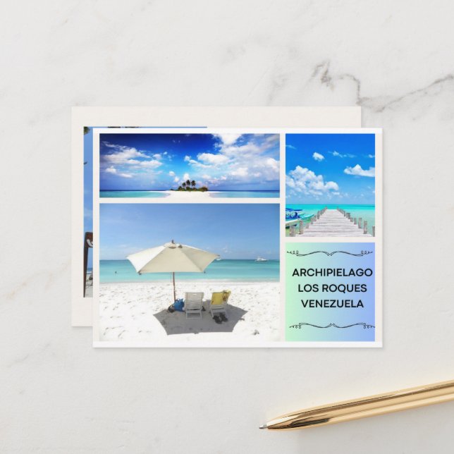 ARCHIPIELAGO LOS ROQUES POSTAL POSTCARD (Front/Back In Situ)