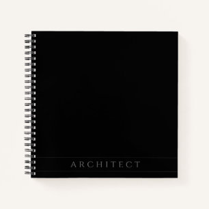 ARCHITECT 8.5" Square Black Spiral Notebook 