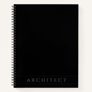 ARCHITECT 8.5x11 Black Spiral Notebook 