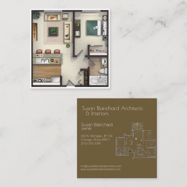 architect and designer floor plan business card (Front/Back)
