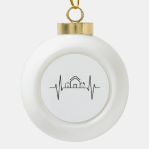 Architect - Architect Heartbeat Houses Ceramic Ball Christmas Ornament