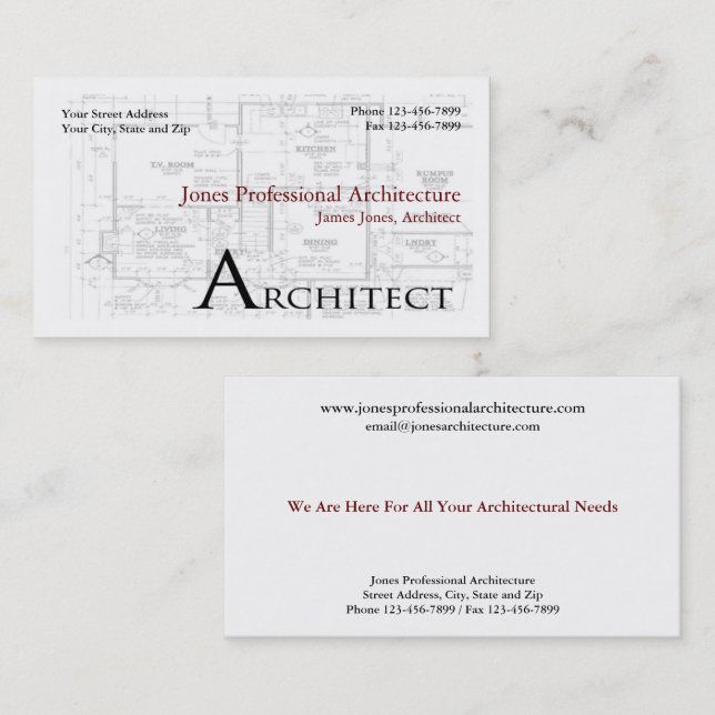 Architect Architecture Business Card (Front/Back)