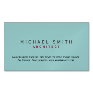 Architect Blue Modern Simple Minimal Business Card