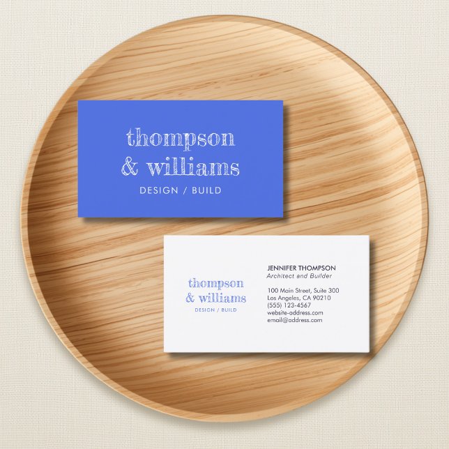 Architect Blue White Professional Business Card (Creator Uploaded)