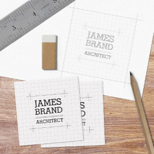 Architect Builder Engineer Square Business Card