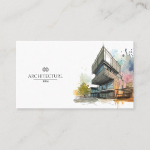 Architect Builder Watercolor Business Branding Card