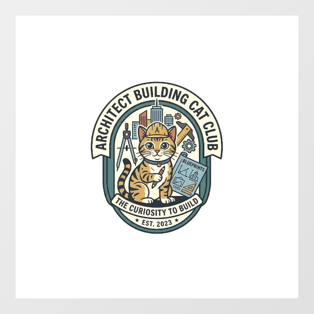 Architect Building Cat Cat Graphic Tee Art - Archi (Sheet)