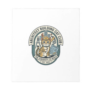 Architect Building Cat Cat Graphic Tee Art - Archi Notepad