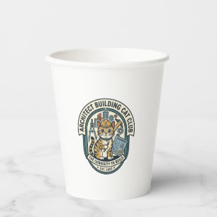 Architect Building Cat Cat Graphic Tee Art - Archi Paper Cups