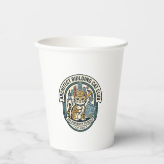 Architect Building Cat Cat Graphic Tee Art - Archi Paper Cups