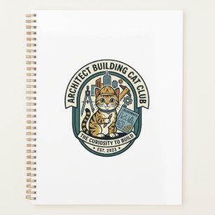 Architect Building Cat Cat Graphic Tee Art - Archi Planner