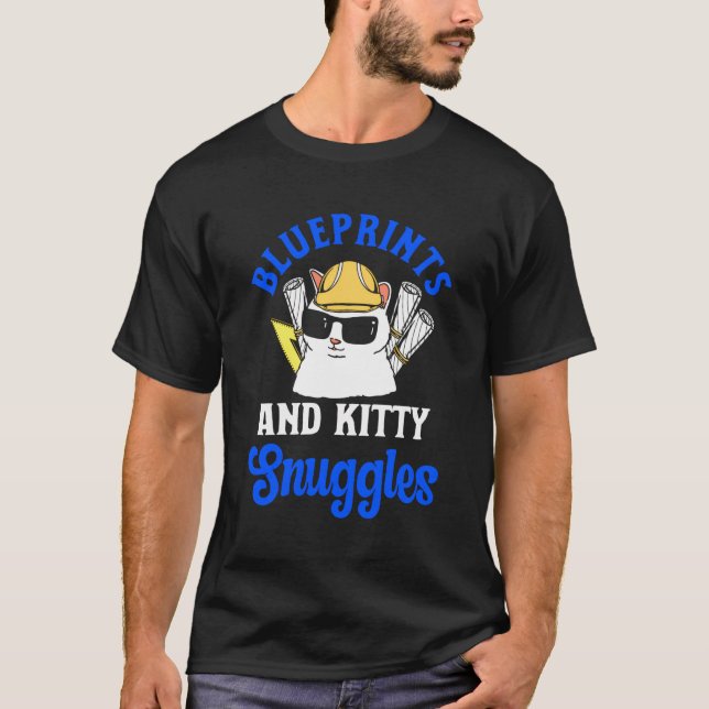 Architect Cat Lover Architecture Engineer Kawaii A T-Shirt (Front)