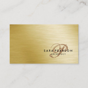 Architect Construction ServicesElegant GoldTexture Business Card