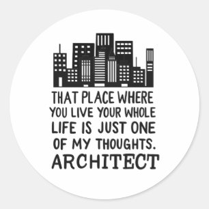 Architect Definition Classic Round Sticker