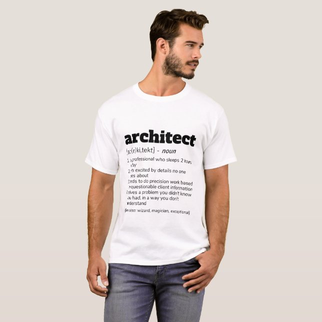 Architect Definition T-Shirt, Funny Architects T-Shirt (Front Full)