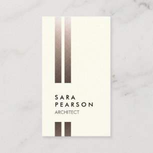 Architect Double Faux Gold Stripe Business Card