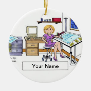 Architect/Engineer - Female Ceramic Tree Decoration