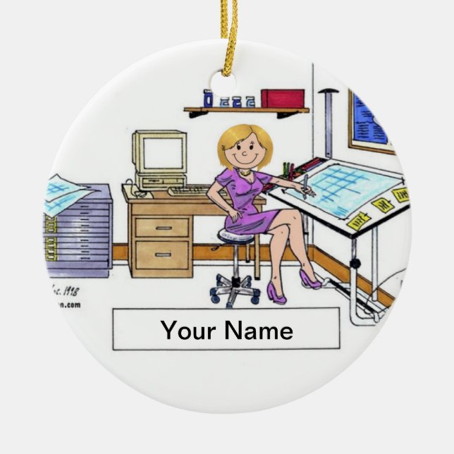 Architect/Engineer - Female Ceramic Tree Decoration (Front)