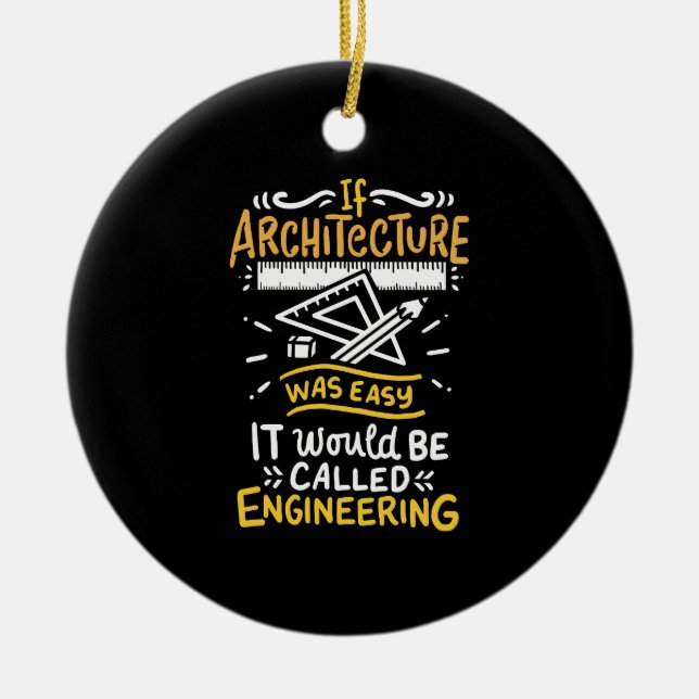 Architect Gifts Ceramic Tree Decoration (Front)