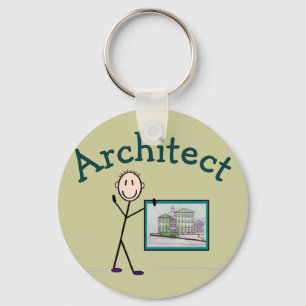 Architect Gifts--Stick Person Design Key Ring