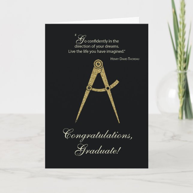 Architect Graduation College Congratulations Black Card (Front)