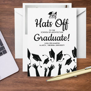 Architect Graduation Hats Off Grad Photo Party Invitation