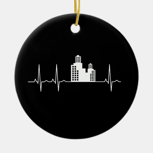 Architect Heartbeat Houses Architect Gift Ceramic Tree Decoration (Front)