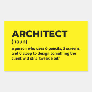 Architect Humour Definition Design Rectangular Sticker