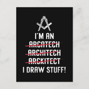 Architect I'm An I Draw Stuff Job Architecture Holiday Postcard