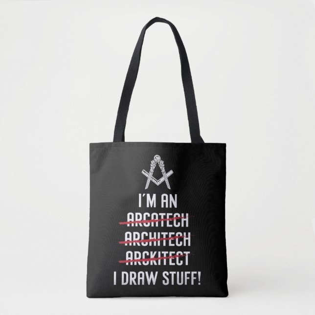 Architect I'm An I Draw Stuff Job Architecture Tote Bag (Front)