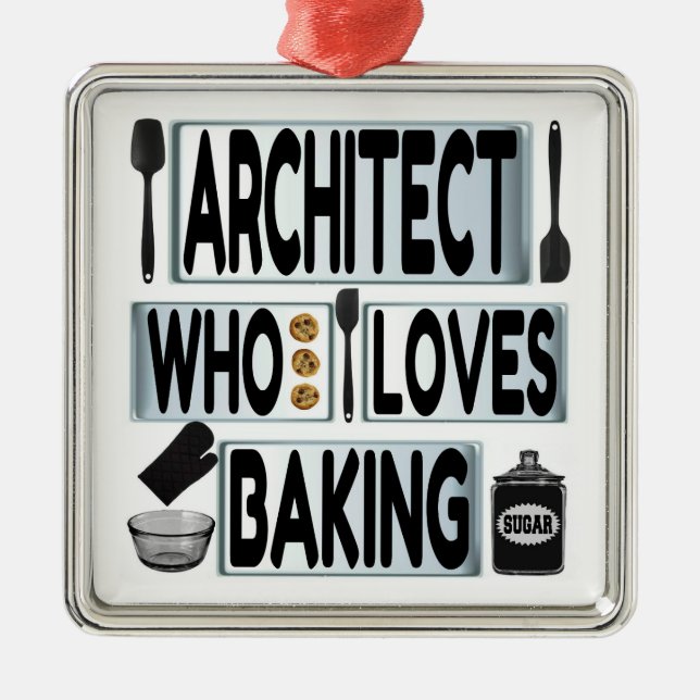 Architect Loves Baking Metal Tree Decoration (Front)