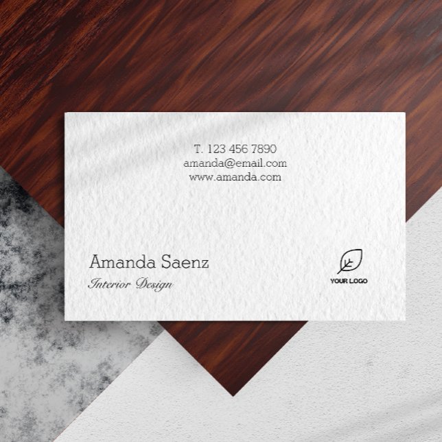 Architect Minimalist Add Your Logo White Modern Business Card (Architect Minimalist Add Your Logo White Modern Business Card)