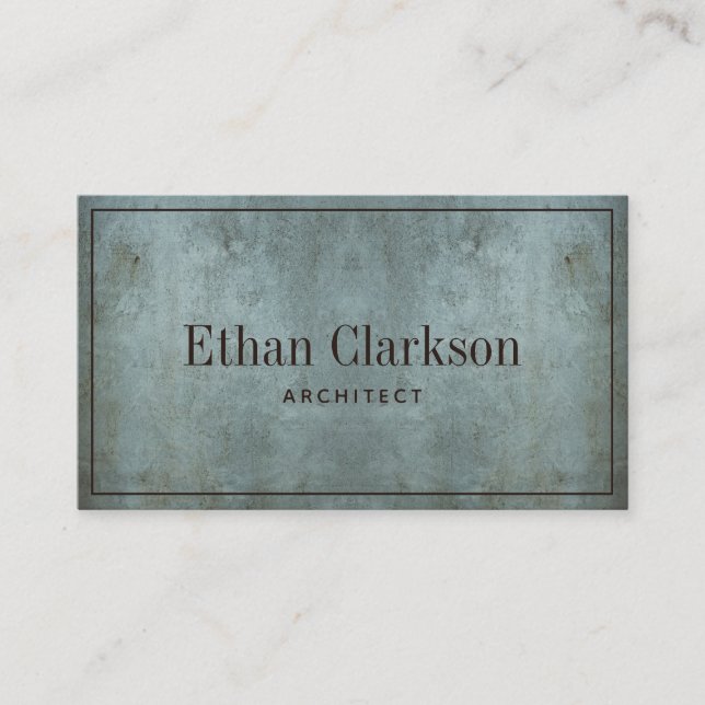 Architect Modern Grunge Blue Grey Texture  Business Card (Front)