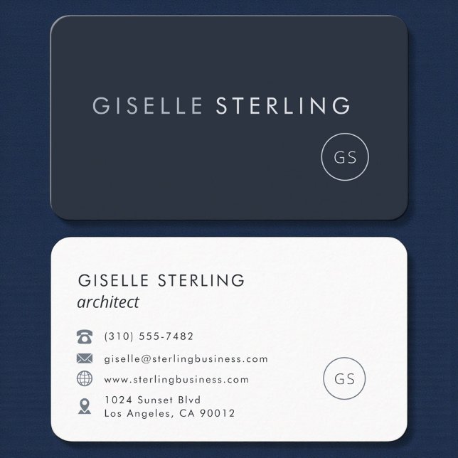 Architect Navy Blue Professional Business Card (Creator Uploaded)