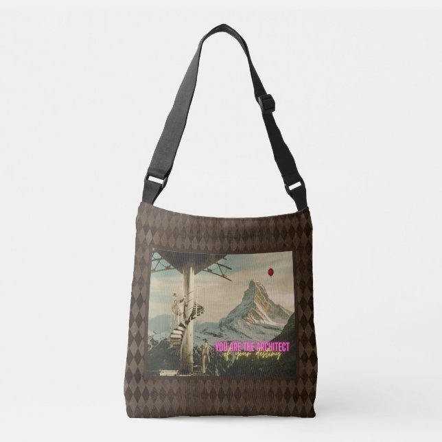 Architect of Your Destiny Surreal Collage  Crossbody Bag (Front)
