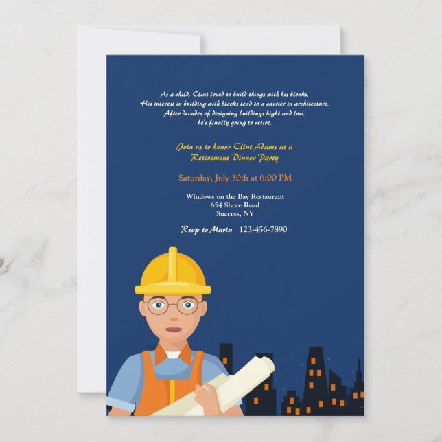Architect on Site  Invitation (Front)