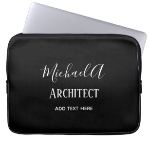 ARCHITECT Personalised Gifts Classic Black White Laptop Sleeve