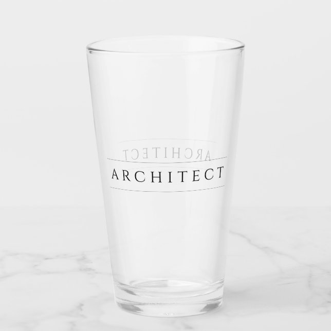 ARCHITECT Pint Drinking Glass / Black (Front)