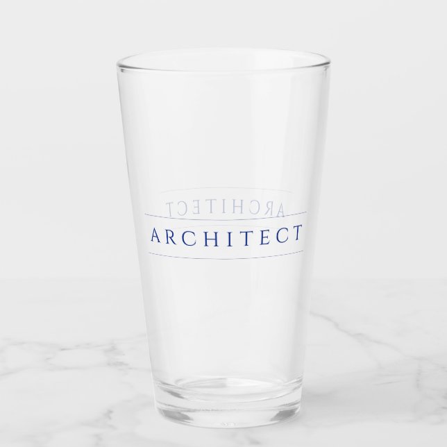ARCHITECT Pint Drinking Glass / Navy Blue (Front)