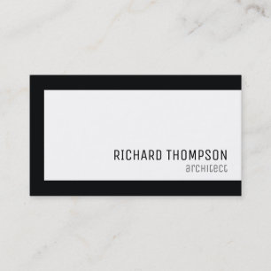 architect professional, black border, minimal business card