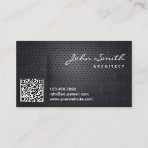 Architect Professional Black Metal QR Code Business Card