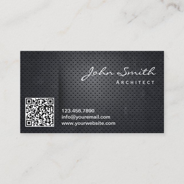 Architect Professional Black Metal QR Code Business Card (Front)