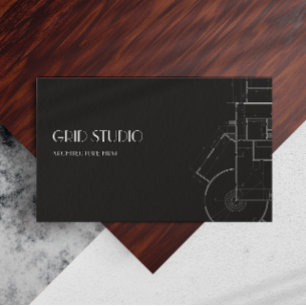 Architect Professional Branding Qr Code Black Business Card