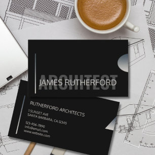 Architect Professional Elegant Minimal Black Business Card