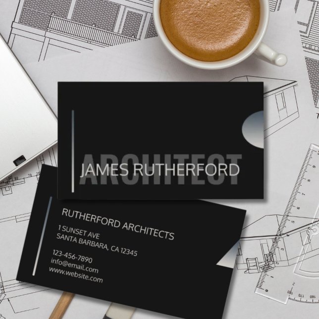 Architect Professional Elegant Minimal Black  Business Card (Creator Uploaded)