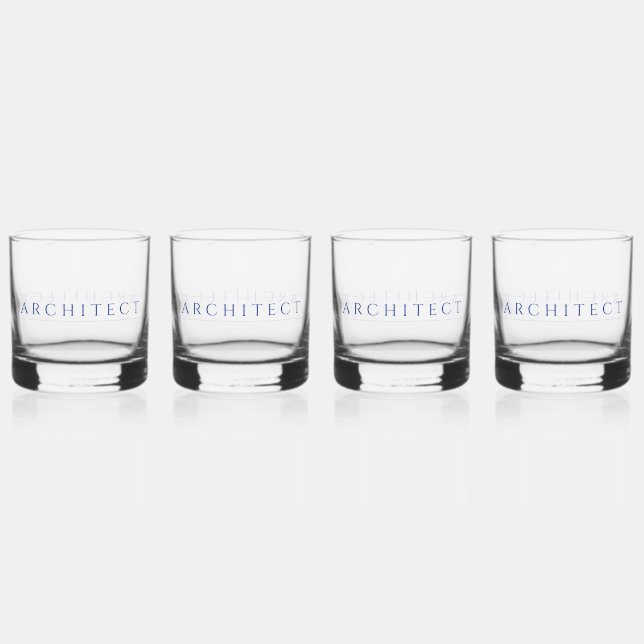 ARCHITECT Rocks Glass Drinkware Set / Navy (Front)