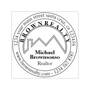 Architect Roof Circle Logo Real estate agent Self-inking Stamp